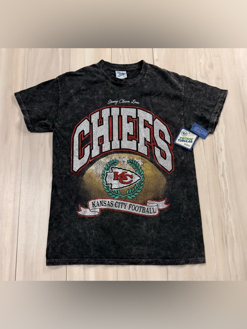 47 Brand Black Kansas City Chiefs Graphic Tee with Red & Gold Accents